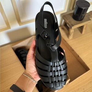Melissa “Posession” jelly shoes size 8 in black sandals